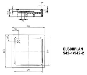 Kaldewei Duschplan - Sprchová vanička 800x800 mm, alpská bílá 440500010001