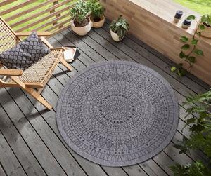 Kusový koberec Twin-Wendeteppiche 105476 Night Silver kruh – na ven i na doma Kruh Ø 140 cm