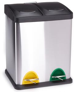 MSV pedálový koš na tříděný odpad TRI SELECTIF, kartáčovaná nerez ocel, 2 x 8 L