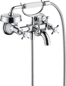 AXOR Montreux Vanová baterie se dvěma ovládacími prvky s instalací na stěnu, s rukojeťmi ve tvaru kříže, chrom 16540000