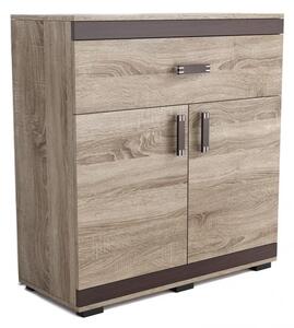 Komoda P25, canyon/wenge lišta (úchyt č.3, nohy černé)