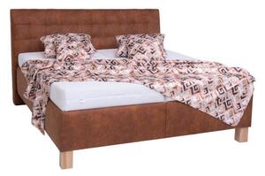 Čalouněná postel s úložným prostorem bez matrace VIOLET 180x200 cm koňak. hnědá
