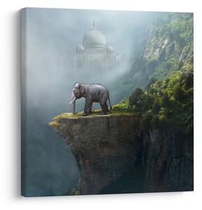 Obraz - Slůně na vrcholku Taj Mahal (30x30 cm)
