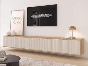 Závěsný TV stolek Bello 280 cm - dub/kašmír