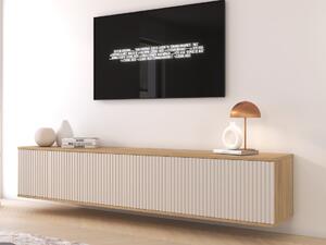 Závěsný TV stolek Bello 210 cm - dub/kašmír
