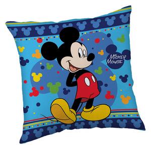 Licenční polštářek s motivem Mickey laděný do modré barvy. Motiv z obou stran. Rozměr polštářku je 40x40 cm