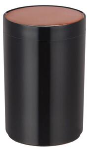 MSV výklopný odpadkový koš LENA, černý plast, víko s měděným vzhledem, 5 L