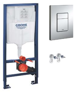 GROHE Rapid SL set 3v1 - Modul pro závěsné WC s tlačítkem a úchyty, stavební výška 1130 mm, chrom 38528/SET + 3855800M