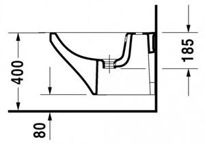Duravit DuraStyle - Závěsný bidet 370x540 mm, bílá 2282150000