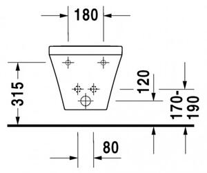 Duravit DuraStyle - Závěsný bidet 370x540 mm, bílá 2282150000