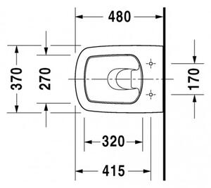 Duravit DuraStyle - Závěsné WC Compact, bílá 2539090000