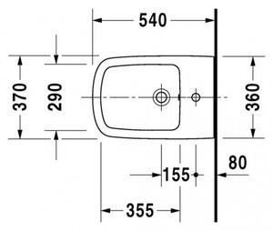 Duravit DuraStyle - Závěsný bidet 370x540 mm, bílá 2282150000