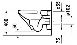 Duravit DuraStyle - Závěsné WC, Rimless®, bílá 2538090000