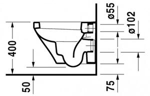 Duravit DuraStyle - Závěsné WC Compact, bílá 2539090000