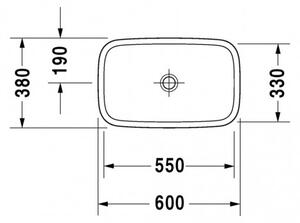 Duravit DuraStyle - Umyvadlová mísa 600x380 mm, bílá 0349600000