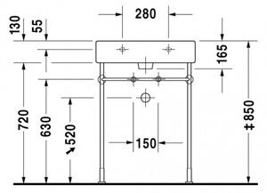 Duravit Vero - Umyvadlo do nábytku 600x470 mm, bílá 0454600000
