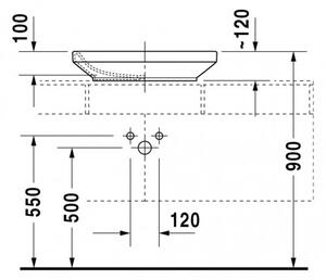 Duravit DuraStyle - Umyvadlová mísa 600x380 mm, bílá 0349600000