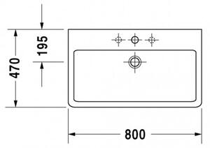 Duravit Vero - Umyvadlo do nábytku 800x470 mm, s přepadem, bílá 0454800000