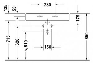 Duravit Vero - Umyvadlo do nábytku 800x470 mm, s přepadem, bílá 0454800000