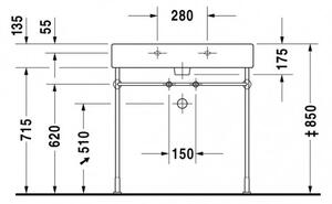 Duravit Vero - Umyvadlo do nábytku 800x470 mm, s přepadem, bílá 0454800000