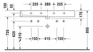 Duravit Vero - Umyvadlo do nábytku 1200x470 mm, s přepadem, bílá 0454120024