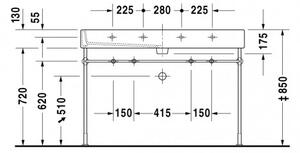 Duravit Vero - Umyvadlo do nábytku 1200x470 mm, s přepadem, bílá 0454120024