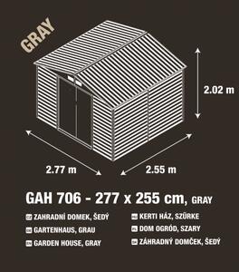 Zahradní domek G21 GAH 706 - 277 X 255 cm, šedý
