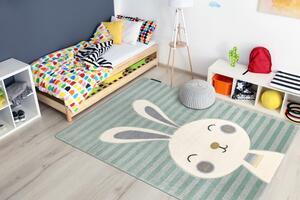 Dětský kusový koberec Petit Rabbit green 160x220 cm