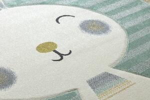 Dětský kusový koberec Petit Rabbit green 80x150 cm