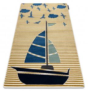 Dětský kusový koberec Petit Sail boat gold 80x150 cm