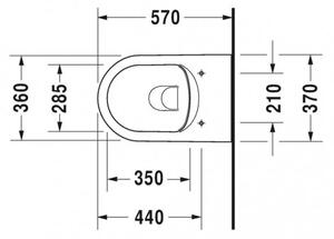 Duravit ME by Starck - Závěsné WC, Rimless, bílá 2529090000