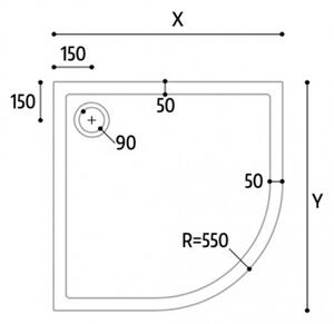 Glass 1989 Cinco - Zaoblená sprchová vanička 800x800 mm, materiál akrylát, bílá, GDC333000
