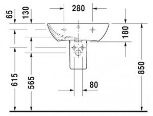 Duravit ME by Starck - Umyvadlo 600x460 mm, s přepadem, bílá 2335600000