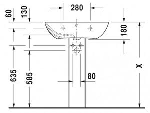 Duravit ME by Starck - Umyvadlo 650x490 mm, s přepadem, bílá 2335650000