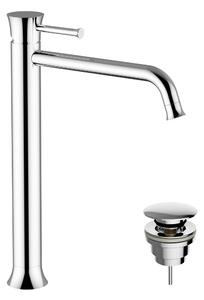 Teorema Scaccomatto - Umyvadlová baterie stojánková s Push-Open zátkou, pro volně stojící umyvadla, výška 235 mm, chrom 8Y375
