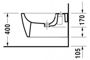 Duravit ME by Starck - Závěsný bidet 370x570 mm, bílá 2288150000