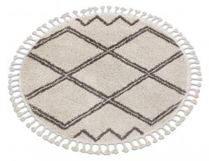 Kusový koberec Berber Asila cream and brown kruh Kruh Ø 120 cm