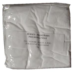 Jersey prostřihy 1 kg - jen bílá barva. Mix rozměrů v balení: 20x20 - 50x50 cm