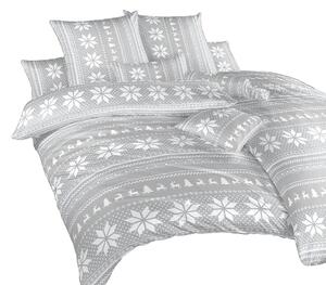 Komfortní ložní prádlo z kvalitní jemné bavlny se zimním motivem v šedobílé kombinaci barev. Dezén Sobi šedí. Rozměr povlaku na polštář je 70x90 cm