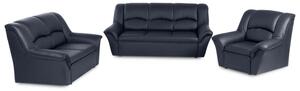Kožená sedací souprava DUBAJ LUX 3+2+1, tm. modrá (K-58)