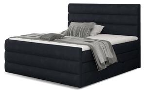 Kontinentální boxspring postel Carmen, černá 160x200cm (Kronos 07/ Cand 03)