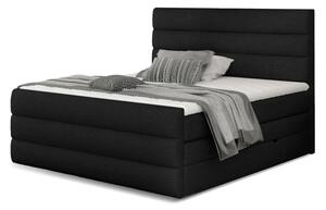 Kontinentální boxspring postel Carmen, černá 160x200cm (sawana 14/ Cand 10)