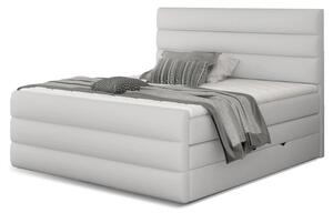 Kontinentální boxspring postel Carmen, bílá 160x200cm (Soft 17, Cand 13)