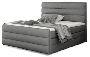 Kontinentální boxspring postel Carmen, šedá 160x200cm (sawana 05/ Cand 09)
