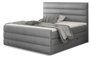 Kontinentální boxspring postel Carmen, šedá 160x200cm (monolith 84/ CAND 04)