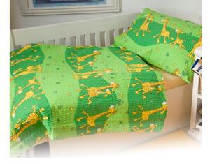 Dadka Povlečení bavlna do postýlky Žirafa zelená 90x130, 45x60 cm