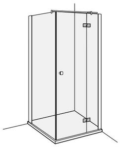 Duscholux Basic - otevíravé dveře s pevným segmentem, P, pro vaničku 900 mm, CareTec, DL396.125822.751.062