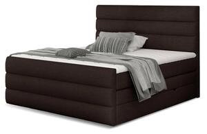 Kontinentální boxspring postel Carmen, hnědá 160x200cm (sawana 26/ Cand 15)