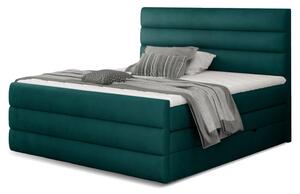 Kontinentální boxspring postel Carmen, zelená 160x200cm (monolith 37/ CAND 06)