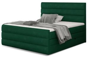 Kontinentální boxspring postel Carmen, zelená 160x200cm (Kronos 19/ Cand 05)